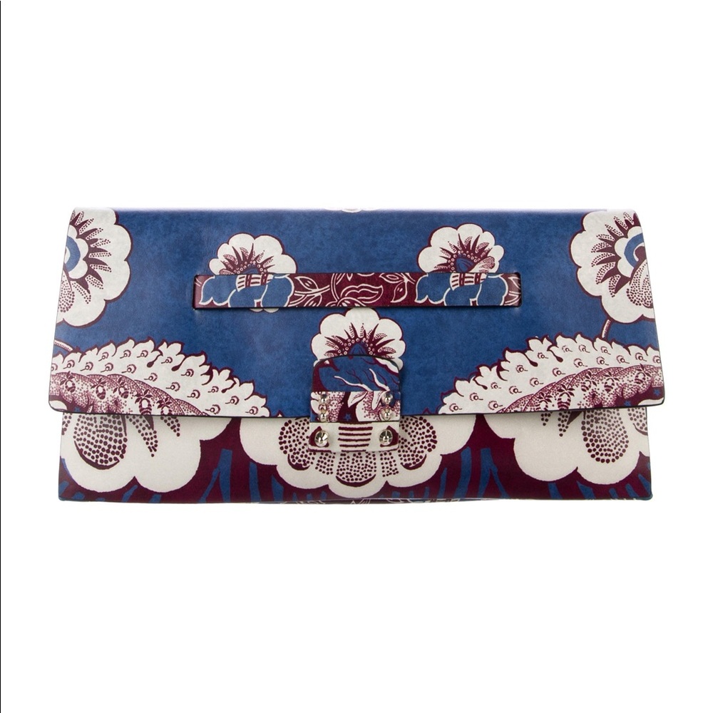Authentic Valentino Floral Leather Clutch